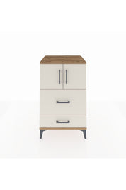 Kronos Komodin Tek Raflı 2 Çekmeceli 2 Kapaklı 60x59x96 Çam-Aytaşı