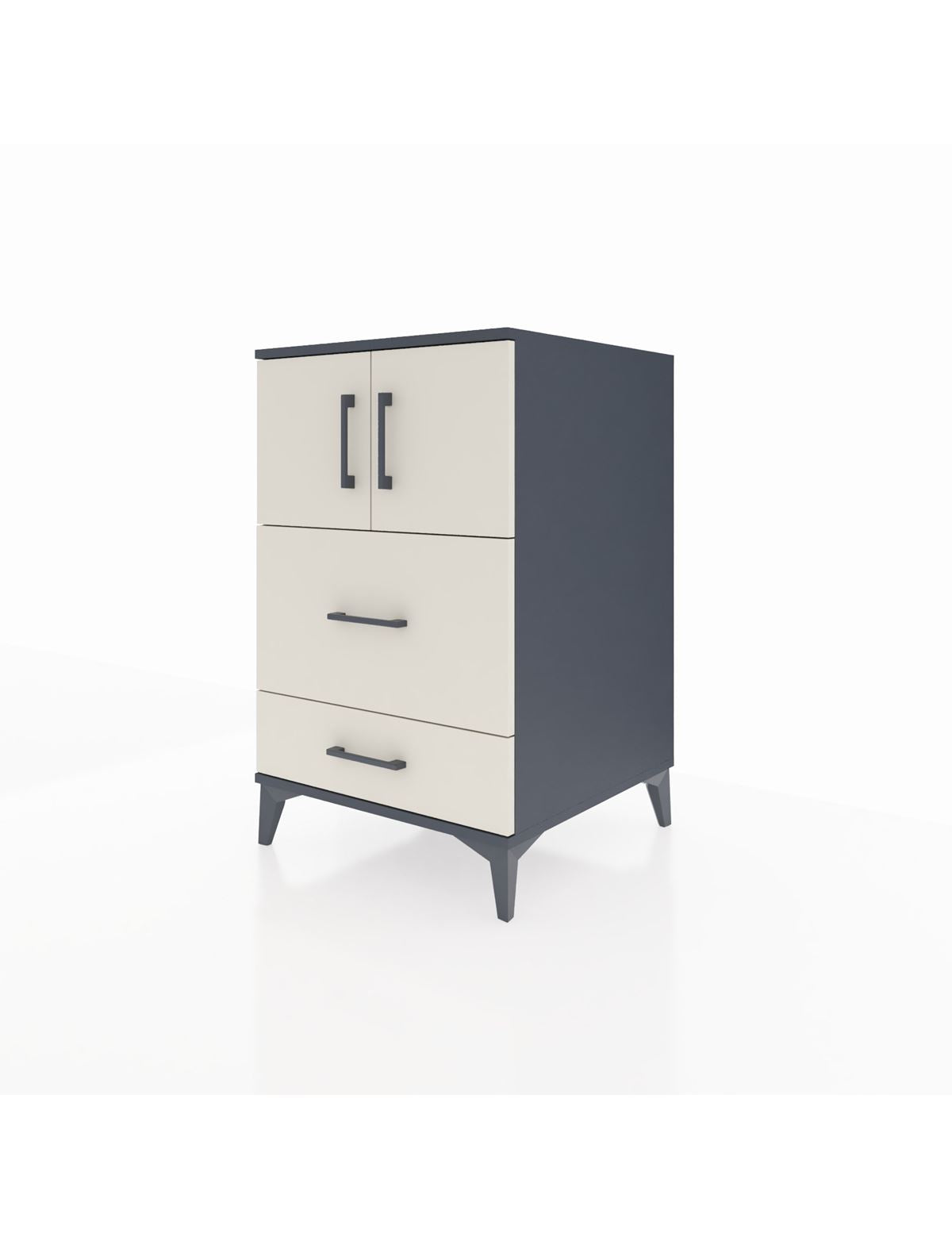 Kronos Komodin Tek Raflı 2 Çekmeceli 2 Kapaklı 60x59x96 - S80M027V4C