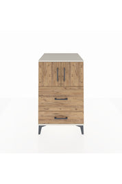 Kronos Komodin Tek Raflı 2 Çekmeceli 2 Kapaklı 60x59x96 Aytaşı-Çam