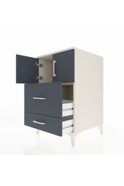 Kronos Komodin Tek Raflı 2 Çekmeceli 2 Kapaklı 60x59x96 Aytaşı-Antrasit