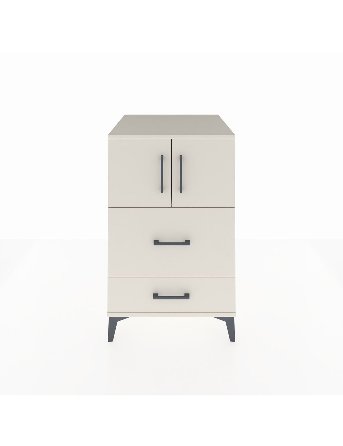 Kronos Komodin Tek Raflı 2 Çekmeceli 2 Kapaklı 60x59x96 Aytaşı-Aytaşı