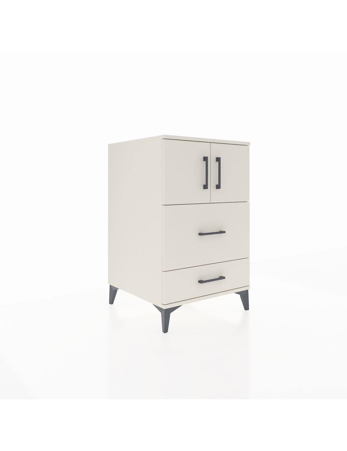 Kronos Komodin Tek Raflı 2 Çekmeceli 2 Kapaklı 60x59x96 Aytaşı-Aytaşı