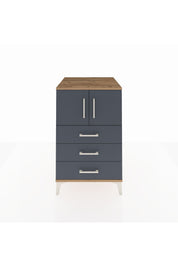 Kronos Komodin Tek Raflı 3 Çekmeceli 2 Kapaklı 60x59x96 Çam-Antrasit