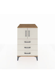 Kronos Komodin Tek Raflı 3 Çekmeceli 2 Kapaklı 60x59x96 Çam-Aytaşı