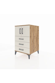 Kronos Komodin Tek Raflı 3 Çekmeceli 2 Kapaklı 60x59x96 Çam-Aytaşı