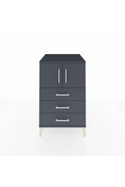 Kronos Komodin Tek Raflı 3 Çekmeceli 2 Kapaklı 60x59x96 Antrasit-Antrasit