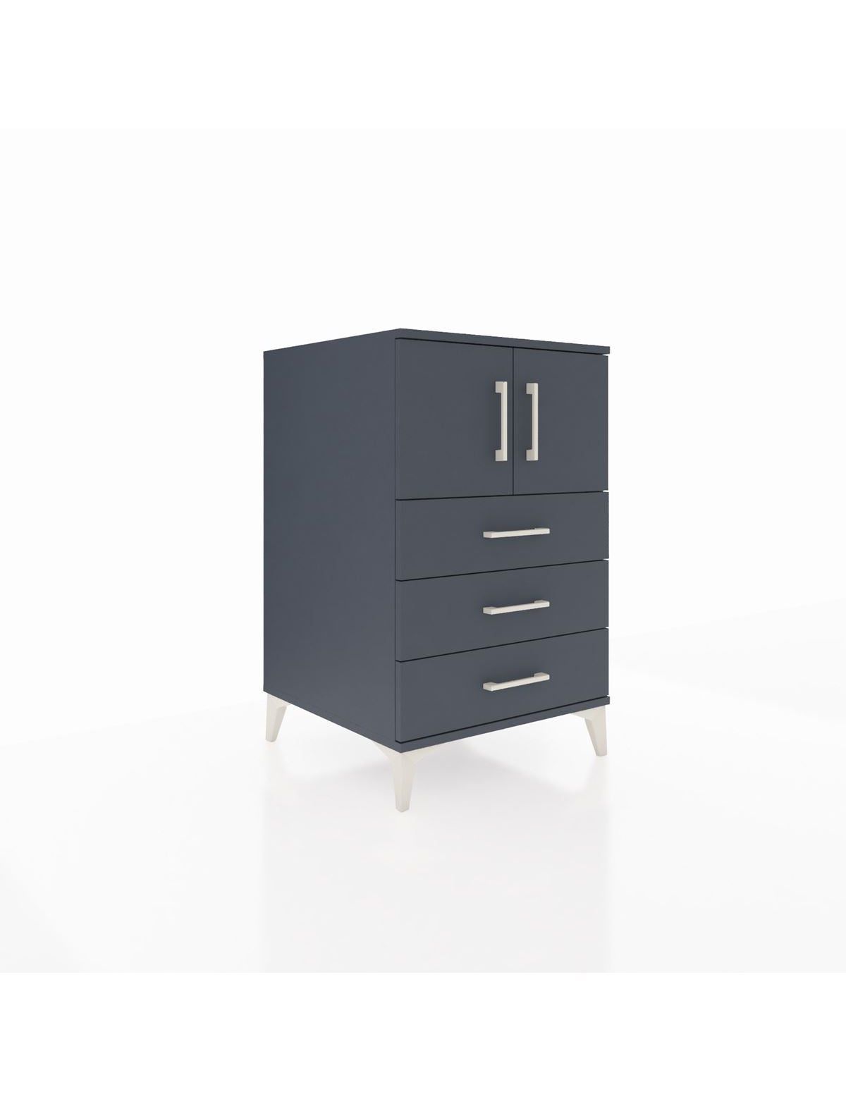 Kronos Komodin Tek Raflı 3 Çekmeceli 2 Kapaklı 60x59x96 Antrasit-Antrasit