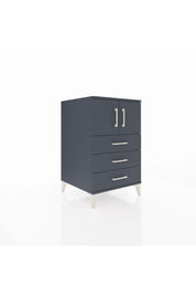 Kronos Komodin Tek Raflı 3 Çekmeceli 2 Kapaklı 60x59x96 Antrasit-Antrasit