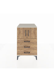 Kronos Komodin Tek Raflı 3 Çekmeceli 2 Kapaklı 60x59x96 Aytaşı-Çam
