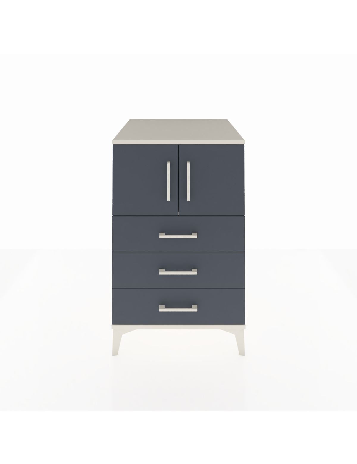 Kronos Komodin Tek Raflı 3 Çekmeceli 2 Kapaklı 60x59x96 Aytaşı-Antrasit