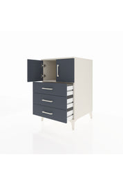 Kronos Komodin Tek Raflı 3 Çekmeceli 2 Kapaklı 60x59x96 Aytaşı-Antrasit