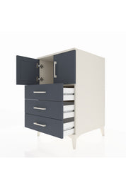 Kronos Komodin Tek Raflı 3 Çekmeceli 2 Kapaklı 60x59x96 Aytaşı-Antrasit