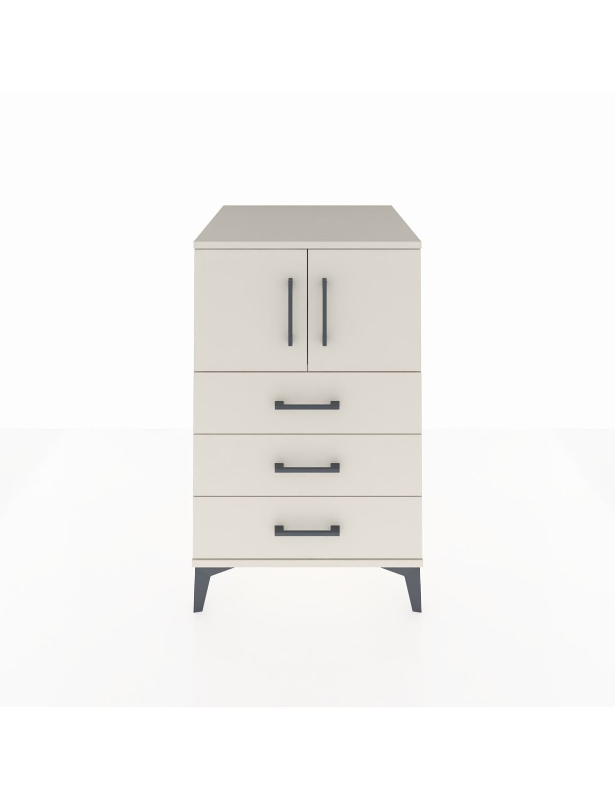 Kronos Komodin Tek Raflı 3 Çekmeceli 2 Kapaklı 60x59x96 Aytaşı-Aytaşı