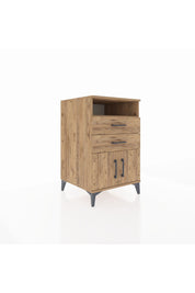 Kronos Komodin Tek Raflı 2 Çekmeceli 2 Kapaklı 60x59x96 Çam-Çam