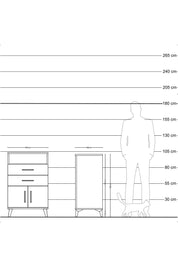 Kronos Komodin Tek Raflı 2 Çekmeceli 2 Kapaklı 60x59x96 Çam-Antrasit