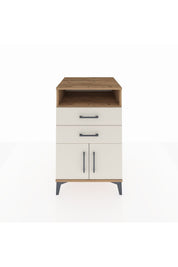 Kronos Komodin Tek Raflı 2 Çekmeceli 2 Kapaklı 60x59x96 Çam-Aytaşı