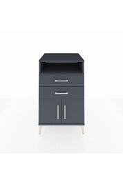 Kronos Komodin Tek Raflı 2 Çekmeceli 2 Kapaklı 60x59x96 Antrasit-Antrasit