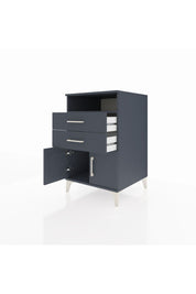 Kronos Komodin Tek Raflı 2 Çekmeceli 2 Kapaklı 60x59x96 Antrasit-Antrasit