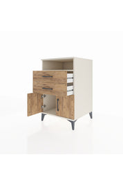 Kronos Komodin Tek Raflı 2 Çekmeceli 2 Kapaklı 60x59x96 Aytaşı-Çam