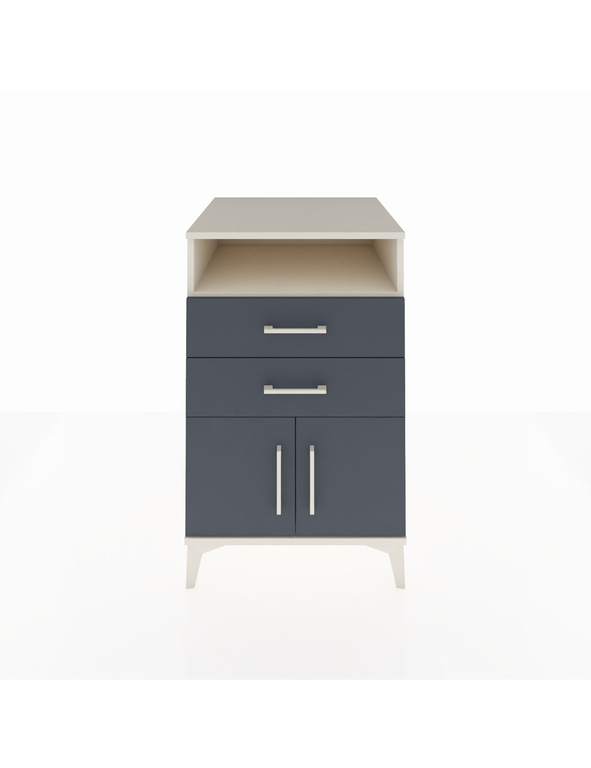 Kronos Komodin Tek Raflı 2 Çekmeceli 2 Kapaklı 60x59x96 Aytaşı-Antrasit