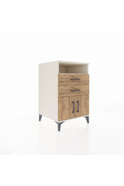 Kronos Komodin Tek Raflı 2 Çekmeceli 2 Kapaklı 60x59x96 Aytaşı-Çam