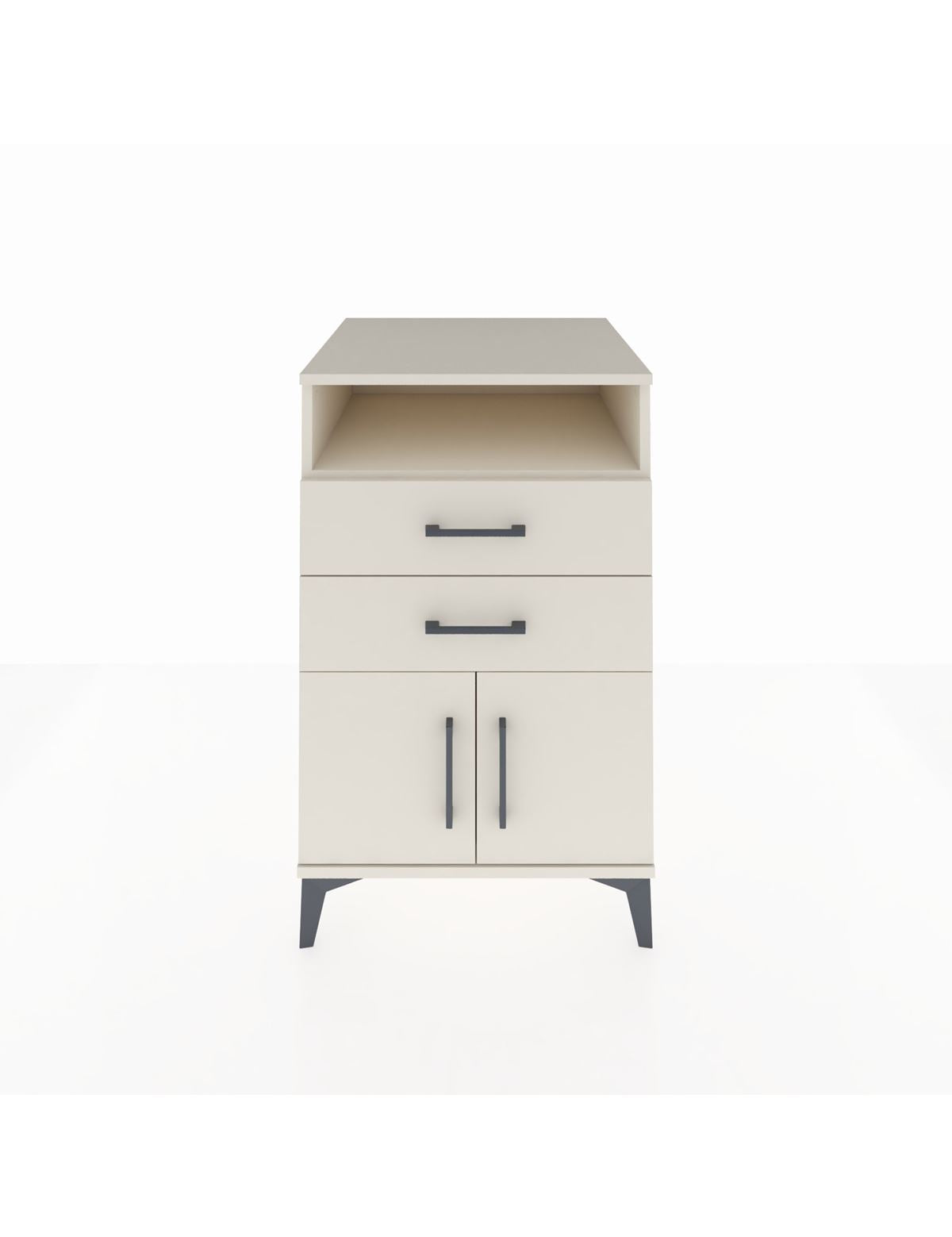 Kronos Komodin Tek Raflı 2 Çekmeceli 2 Kapaklı 60x59x96 Aytaşı-Aytaşı