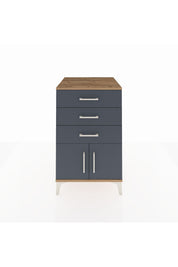 Kronos Komodin 3 Çekmeceli 2 Kapaklı 60x59x96 Çam-Antrasit