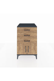 Kronos Komodin 3 Çekmeceli 2 Kapaklı 60x59x96 Antrasit-Çam