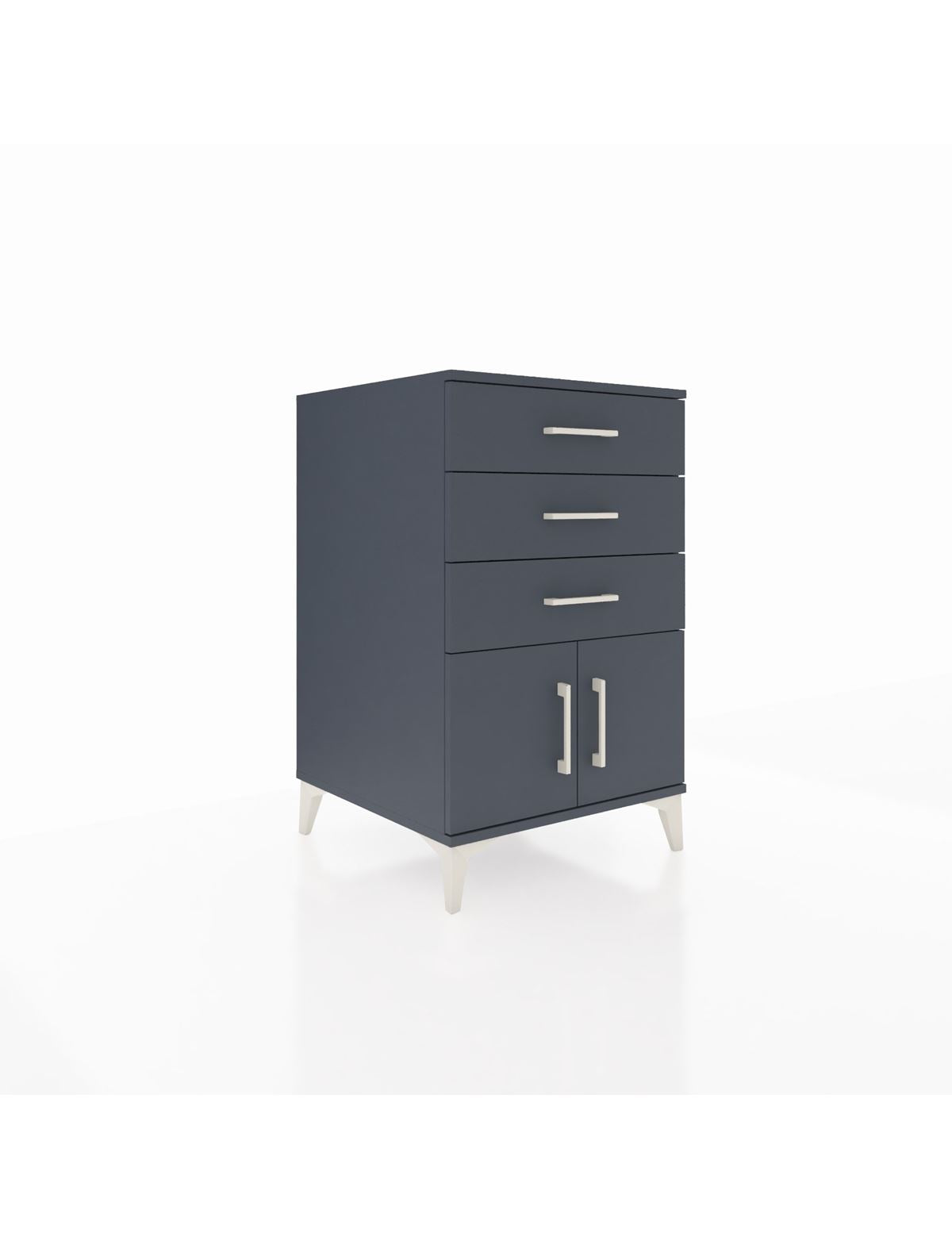 Kronos Komodin 3 Çekmeceli 2 Kapaklı 60x59x96 Antrasit-Antrasit