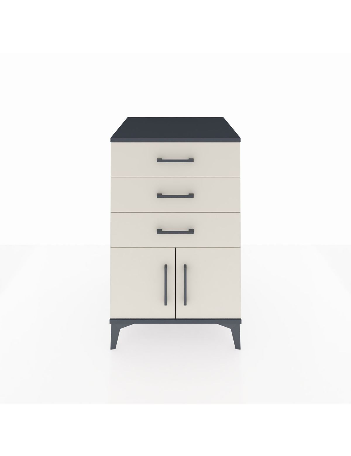 Kronos Komodin 3 Çekmeceli 2 Kapaklı 60x59x96 Antrasit-Aytaşı