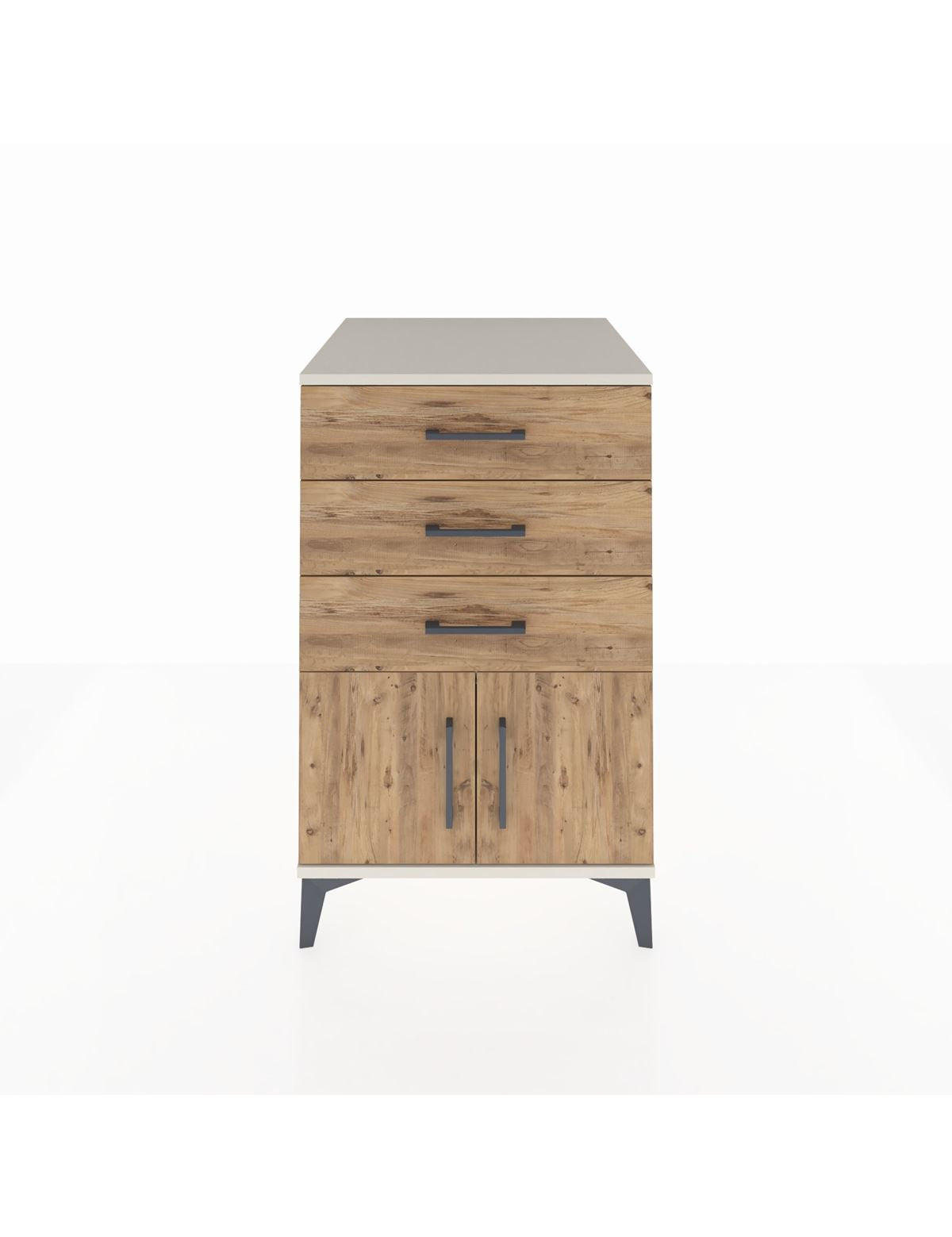 Kronos Komodin 3 Çekmeceli 2 Kapaklı 60x59x96 Aytaşı-Çam