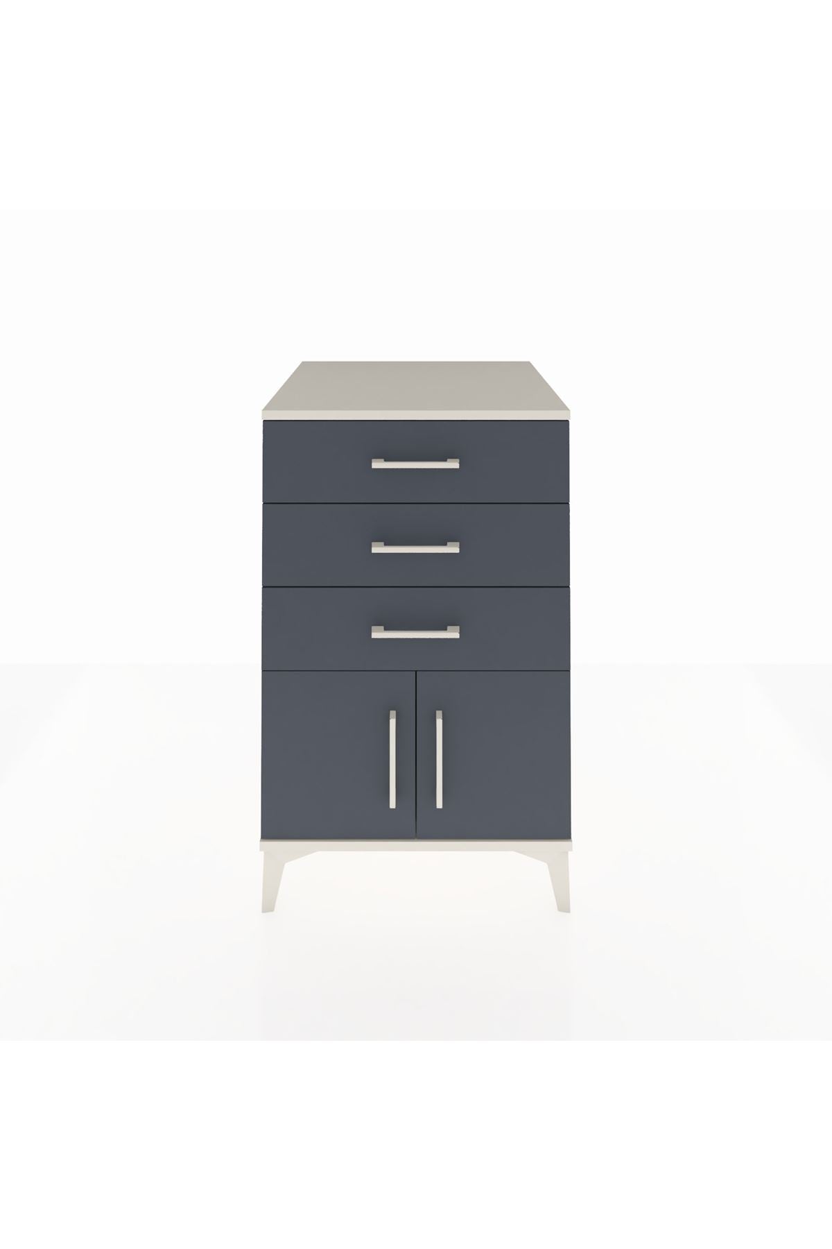 Kronos Komodin 3 Çekmeceli 2 Kapaklı 60x59x96 Aytaşı-Antrasit