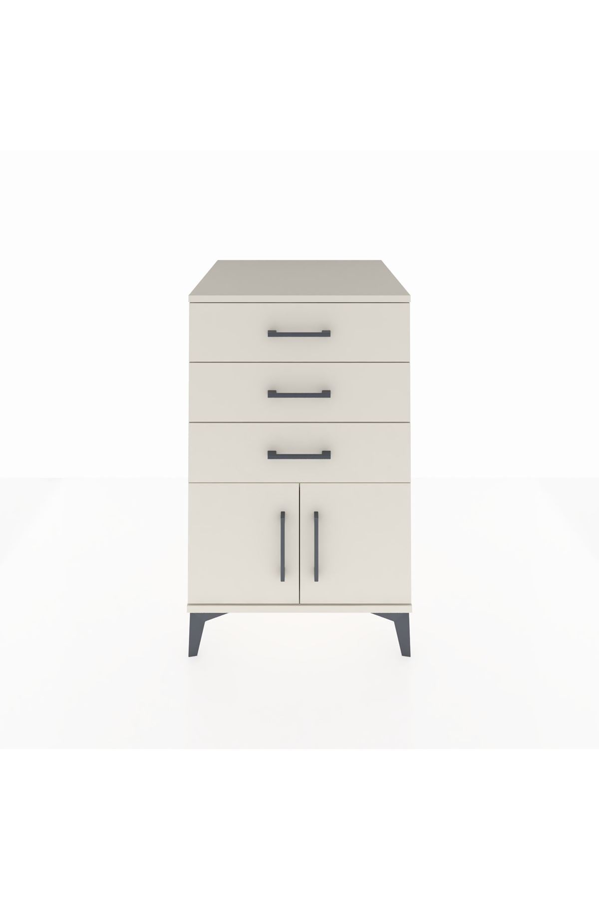 Kronos Komodin 3 Çekmeceli 2 Kapaklı 60x59x96 Aytaşı-Aytaşı