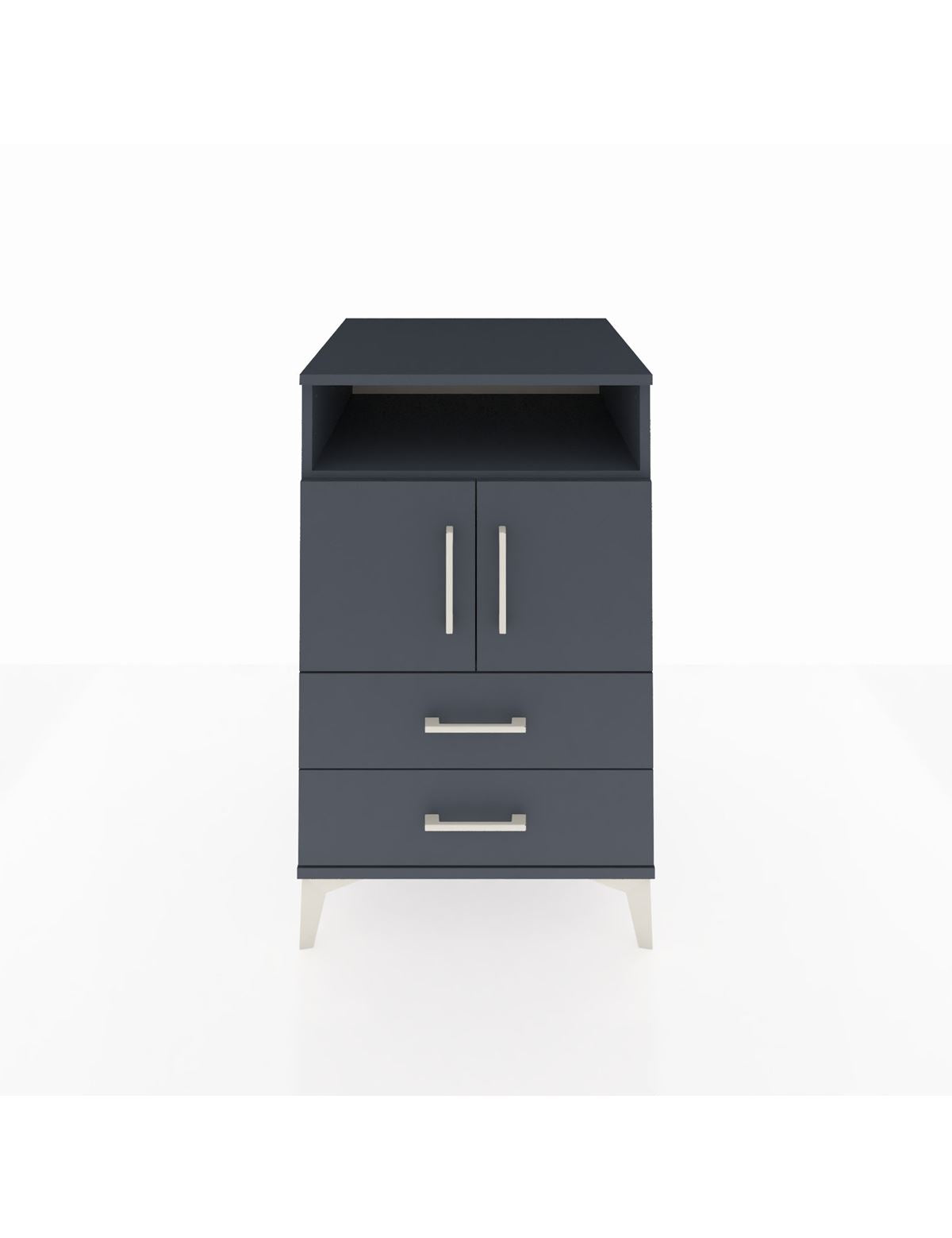 Kronos Komodin 2 Raflı 2 Çekmeceli 2 Kapaklı 60x59x96 Antrasit-Antrasit