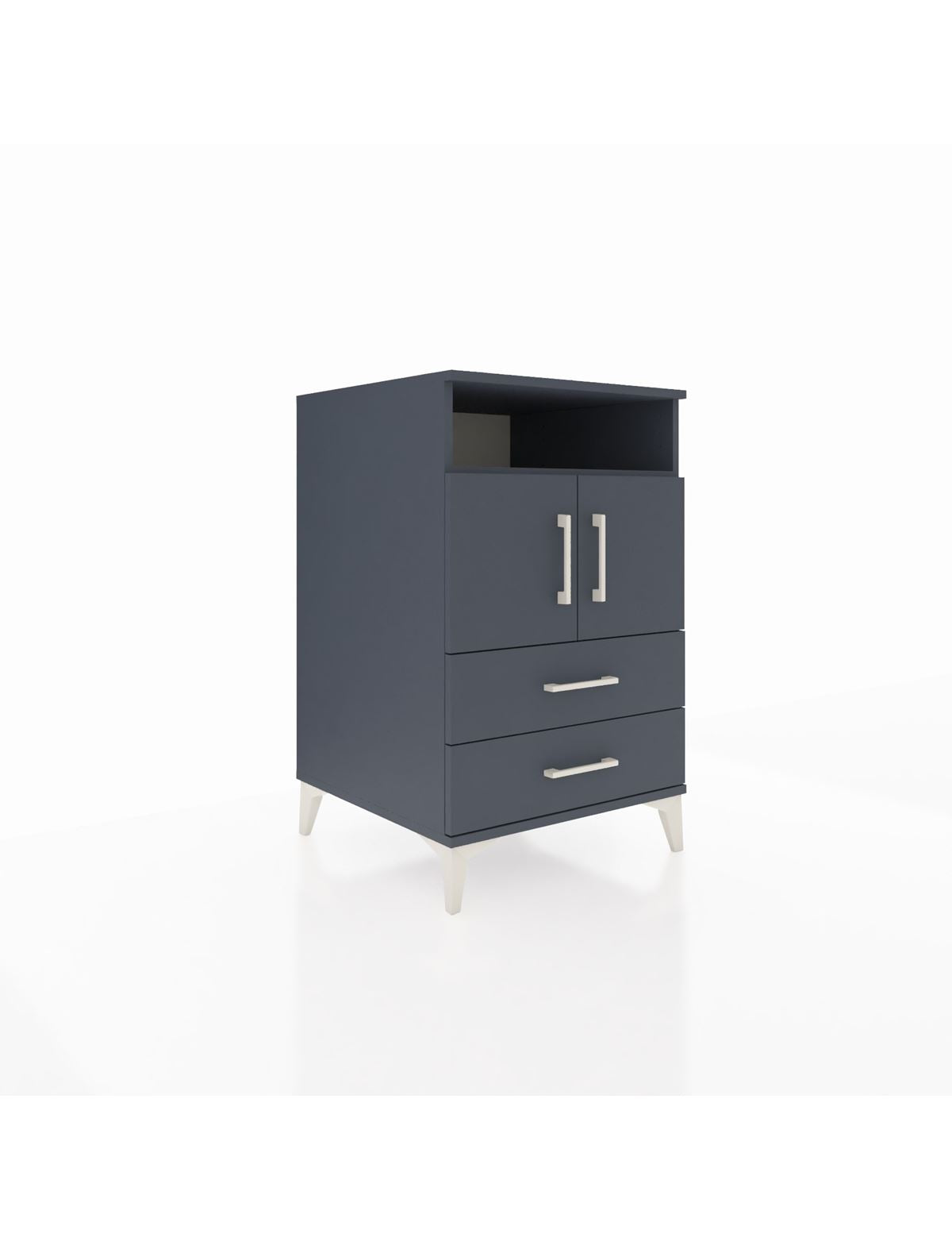 Kronos Komodin 2 Raflı 2 Çekmeceli 2 Kapaklı 60x59x96 Antrasit-Antrasit