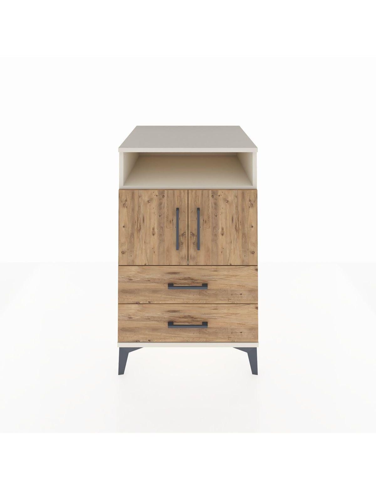 Kronos Komodin 2 Raflı 2 Çekmeceli 2 Kapaklı 60x59x96 Aytaşı-Çam