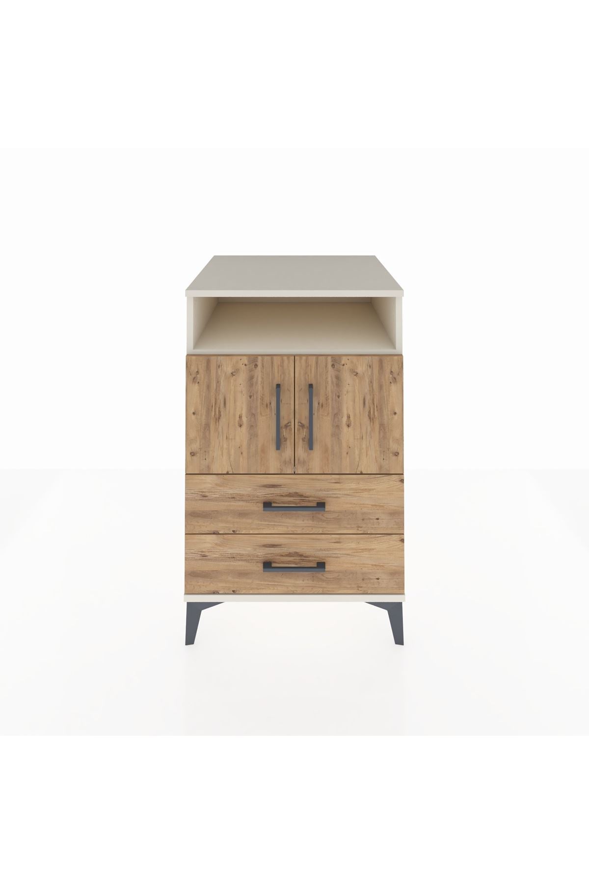 Kronos Komodin 2 Raflı 2 Çekmeceli 2 Kapaklı 60x59x96 Aytaşı-Çam