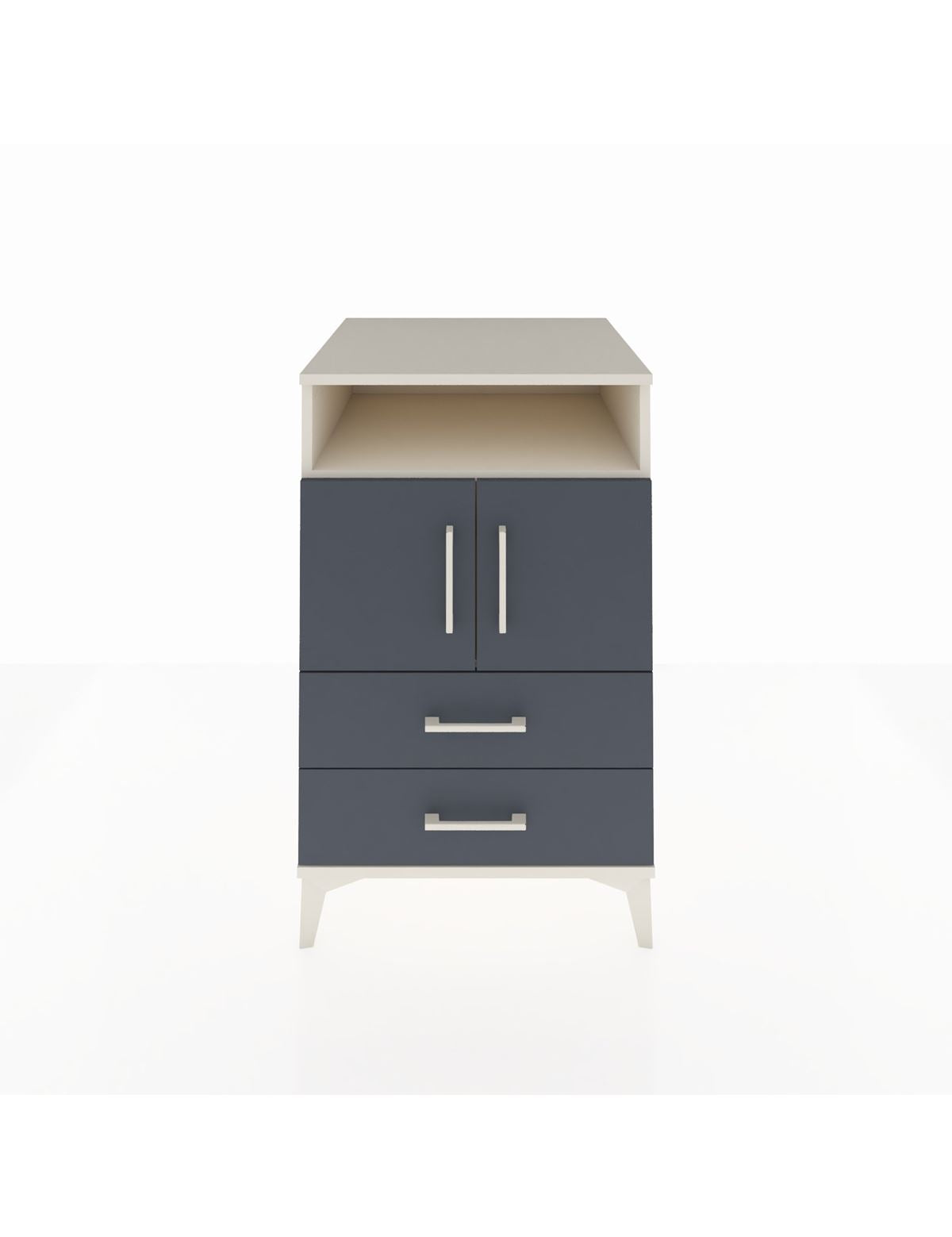 Kronos Komodin 2 Raflı 2 Çekmeceli 2 Kapaklı 60x59x96 Aytaşı-Antrasit