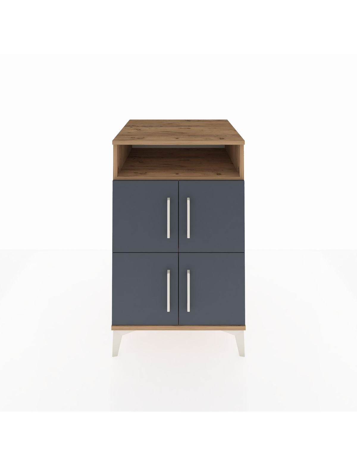 Kronos Komodin 2 Raflı 4 Kapaklı 60x59x96 Çam-Antrasit