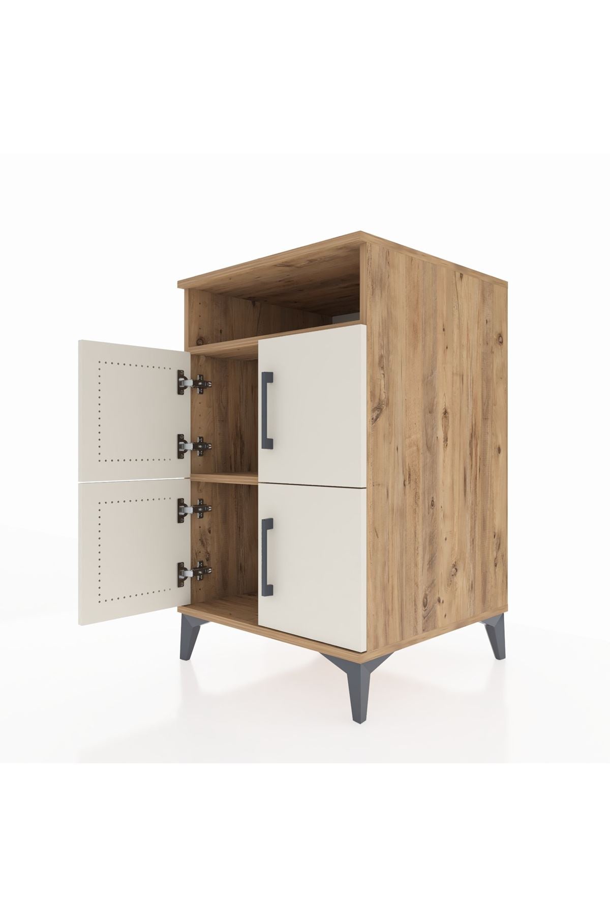 Kronos Komodin 2 Raflı 4 Kapaklı 60x59x96 Çam-Aytaşı