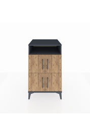 Kronos Komodin 2 Raflı 4 Kapaklı 60x59x96 Antrasit-Çam