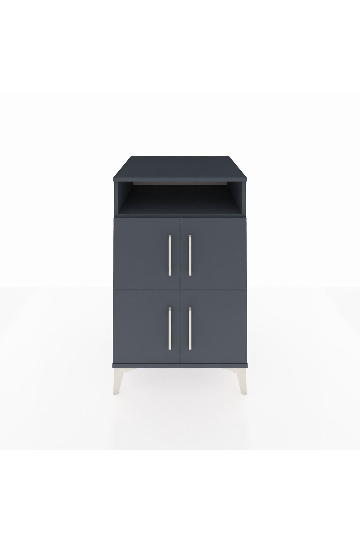 Kronos Komodin 2 Raflı 4 Kapaklı 60x59x96 Antrasit-Antrasit