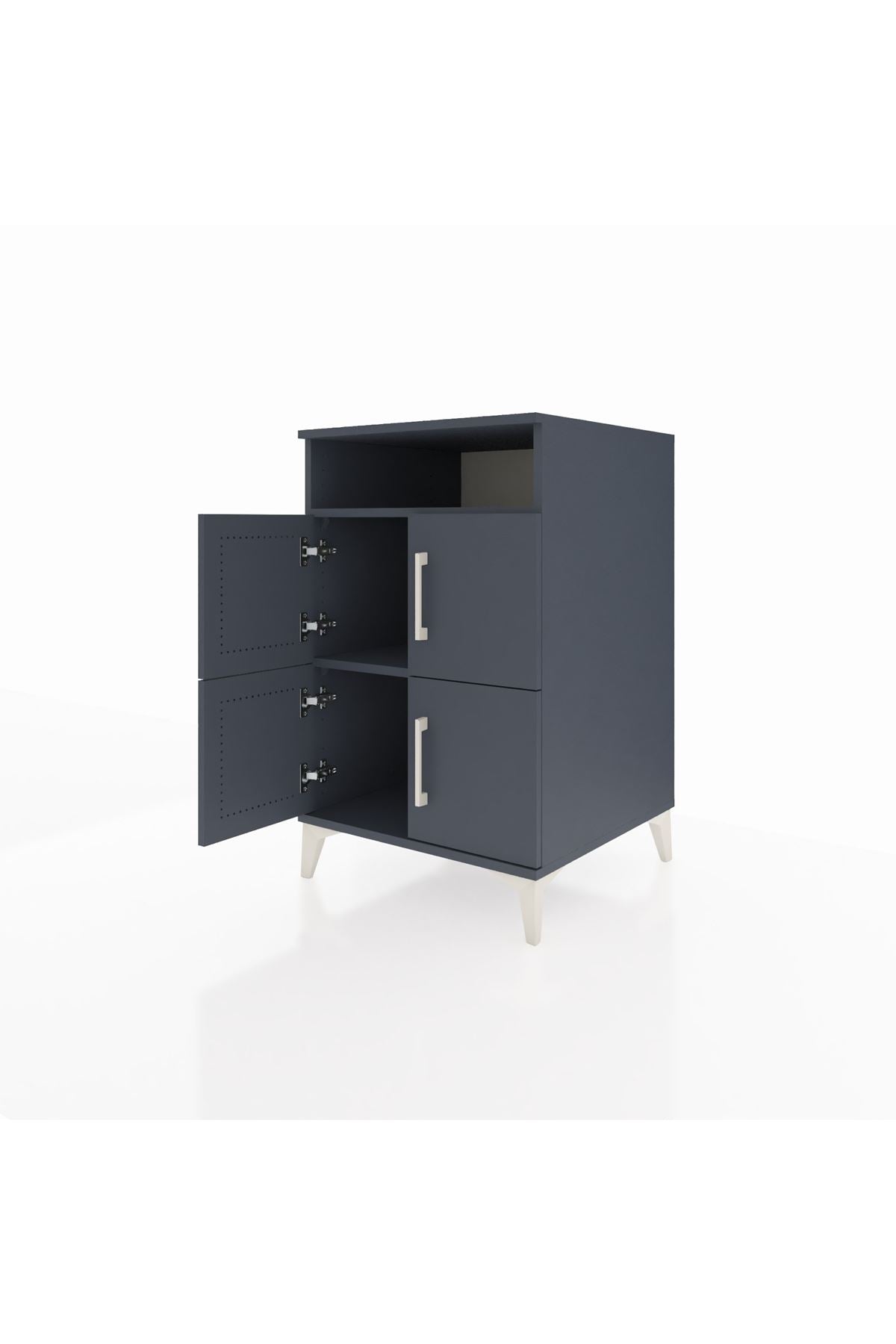 Kronos Komodin 2 Raflı 4 Kapaklı 60x59x96 Antrasit-Antrasit