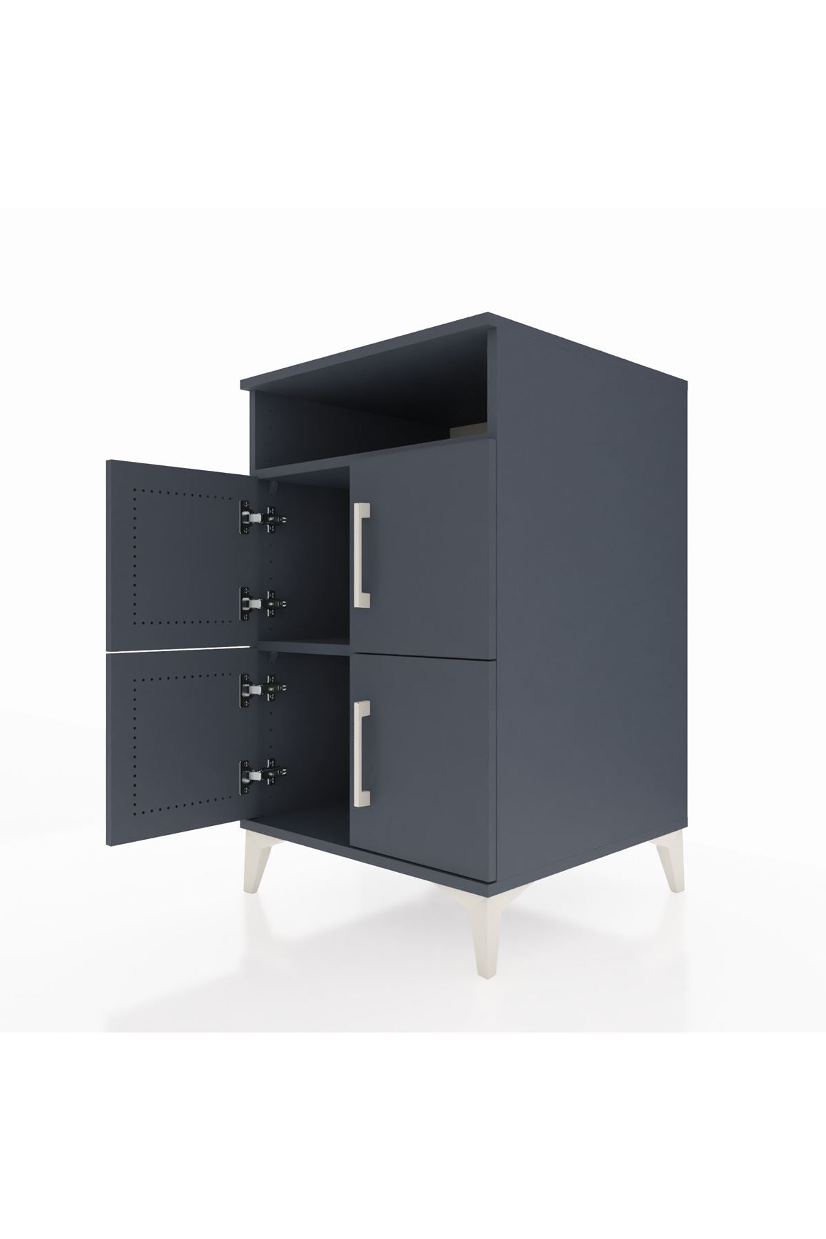 Kronos Komodin 2 Raflı 4 Kapaklı 60x59x96 Antrasit-Antrasit