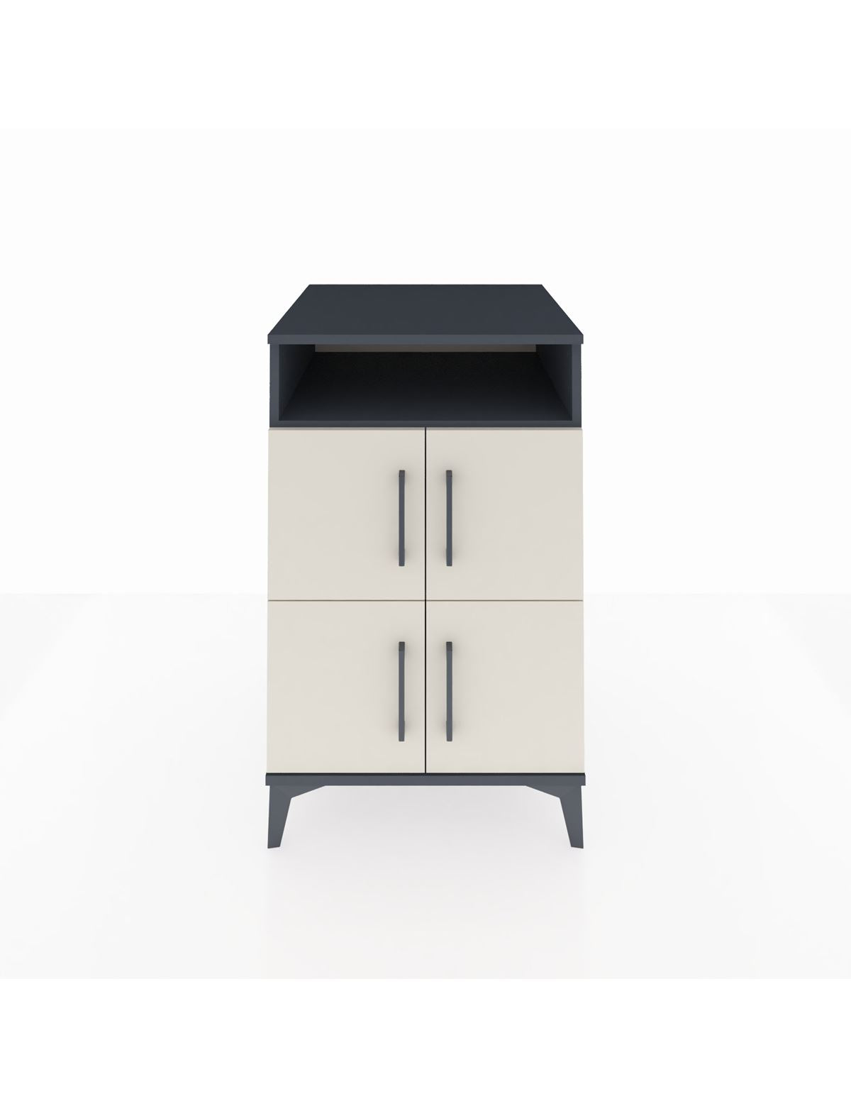 Kronos Komodin 2 Raflı 4 Kapaklı 60x59x96 Antrasit-Aytaşı