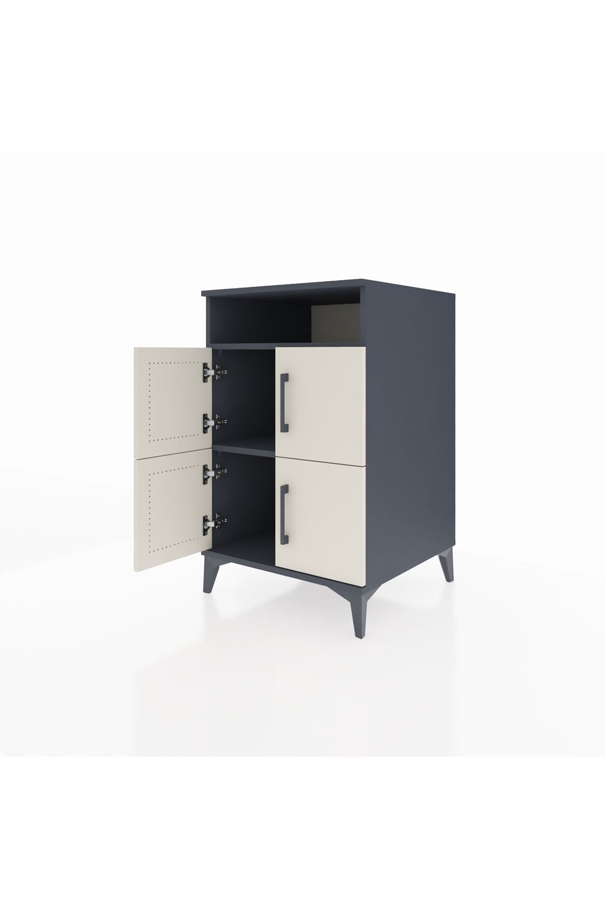 Kronos Komodin 2 Raflı 4 Kapaklı 60x59x96 Antrasit-Aytaşı