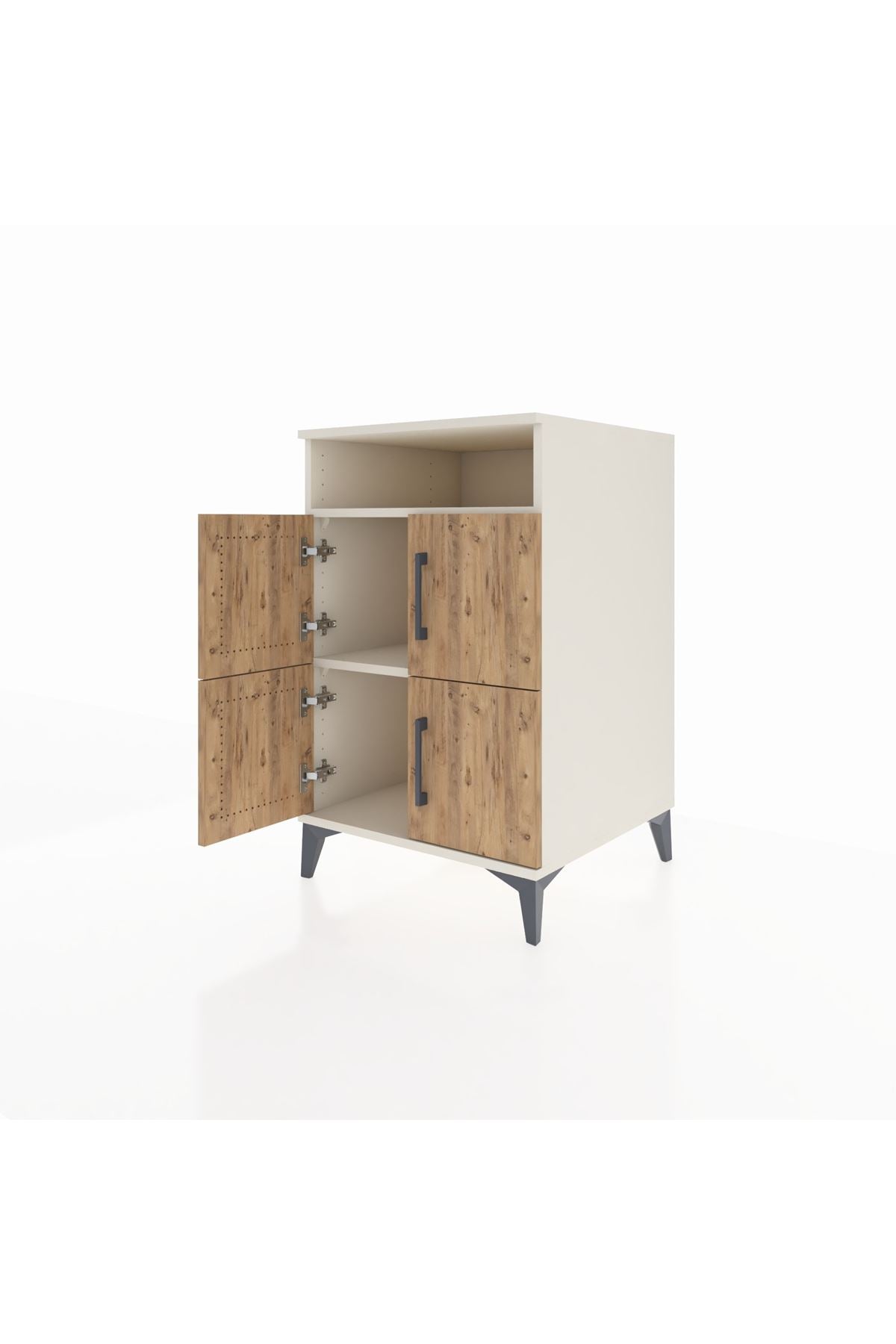 Kronos Komodin 2 Raflı 4 Kapaklı 60x59x96 Aytaşı-Çam