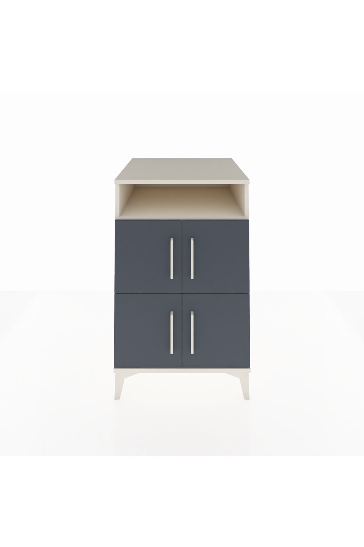 Kronos Komodin 2 Raflı 4 Kapaklı 60x59x96 Aytaşı-Antrasit