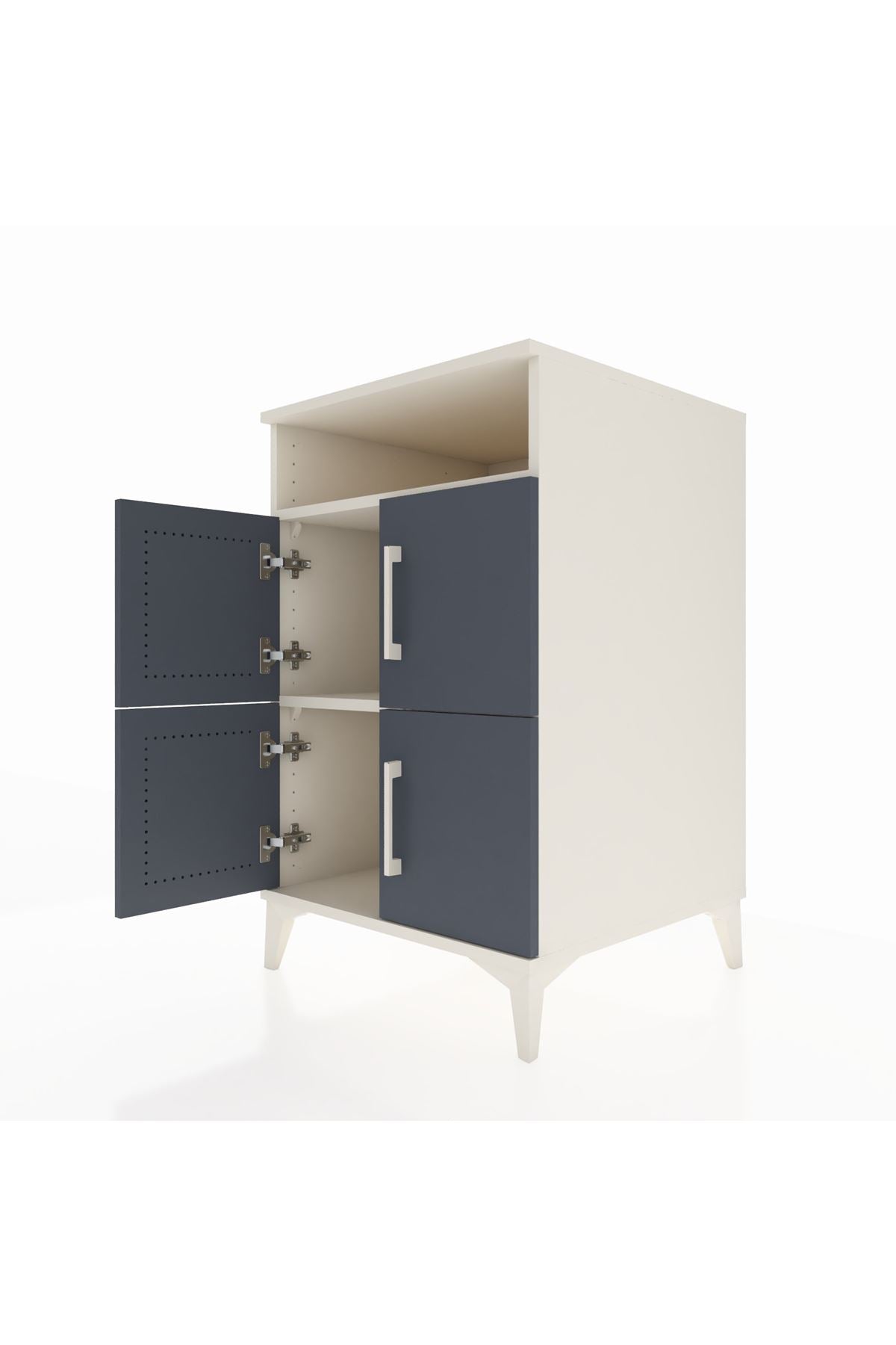 Kronos Komodin 2 Raflı 4 Kapaklı 60x59x96 Aytaşı-Antrasit