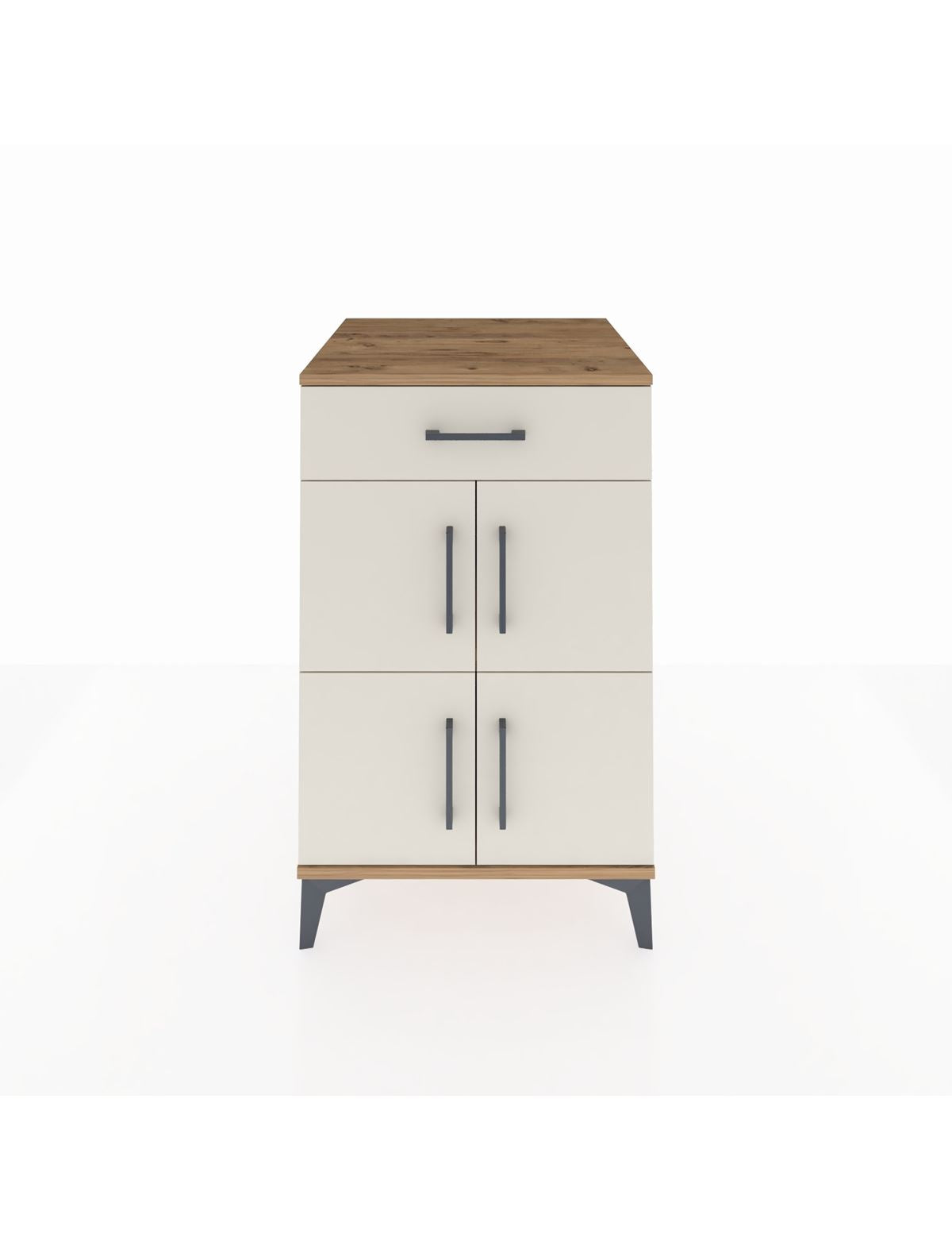 Kronos Komodin Tek Raflı Tek Çekmeceli 4 Kapaklı 60x59x96 Çam-Aytaşı